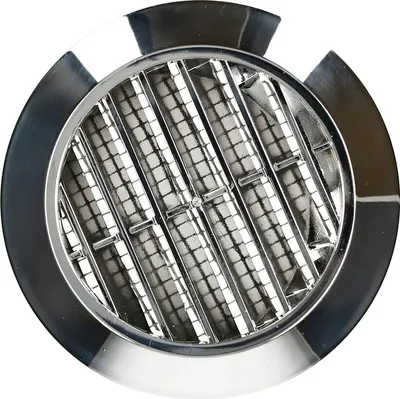 Produktbild von KOTARBAU® Lüftungsgitter Chrom Rund Durchmesser 70 mm mit Insektenschutzgitter
