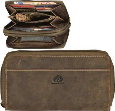 Produktbild von Greenburry Damen-Geldbörse Vintage mit RFID-Schutz & Handyfach – Leder antikbraun