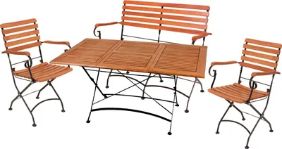 Produktbild von Garden Pleasure Sitzgruppe Wien, schwarz Holz, Metall, 4-teilig