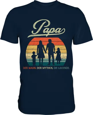 Produktbild von Papa Tochter Sohn Frau Vatertag Geschenk Vater T-Shirt – Navy / S