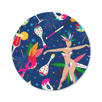 Produktbild von MuchoWow® Mauspad Mousepad Karneval - Brasilien - Muster 30x30 cm - Mousepads - Maus Mat - Pad - Mausunterlage - Tischunterlage - Schreibtischmatten