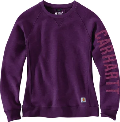 Immagine prodotto di Carhartt Damen Felpa Clarksburg Midweight Crewneck Block Graphic Logo, Brombeere - Violett, S
