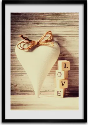 Produktbild von Bild - Bilderrahmen - 50 cm x 70 cm - MDF - Rahmen - Wandkunst liebe
