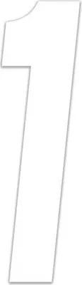 Immagine prodotto di Adesivo numero di gara per Moto Cross "1", bianco 10 cm