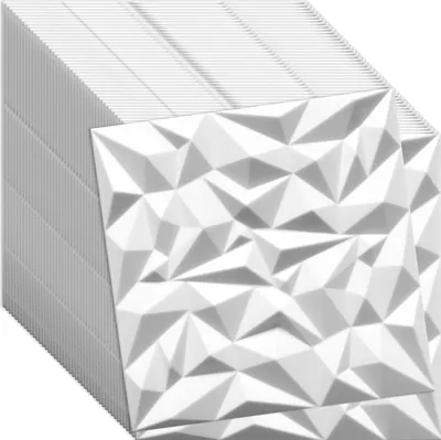 Zdjęcie produktu dla Verdico | Panel ścienny 3D – 50 × 50 cm – Biały – Nowoczesny design – 48 sztuk do stylowych pomieszczeń