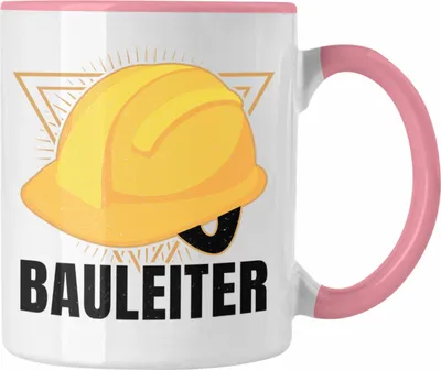 Produktbild von Trendation - Bauleiter Geschenk Bauarbeiter Tasse Baustelle Lustige Tasse (Rosa)