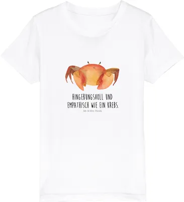Produktbild von Mr. & Mrs. Panda Kleinkinder T-Shirt Sternzeichen Krebs 9-11 Jahre (134/146) - Weiß - Geschenk, Kindershirt, Krabbe, Meerestier, Teenager, Krebse, Kinder Kurzarm, Meer