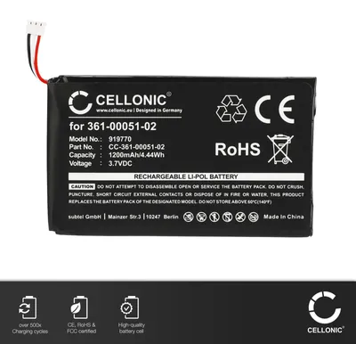 Immagine prodotto di CELLONIC 1x Batteria per Navigatore GPS Compatibile con Garmin nüvi 2460LMT, nüvi 2595LMT, Nüvi 2505, 361-00051-00 – (1200mAh, 3.7V) + Set di strumento