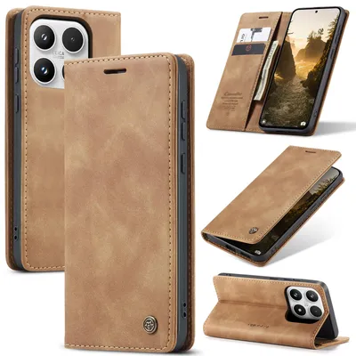 Produktbild von Hülle für Xiaomi 17 Retro Kunstledertasche mit Standfunktion Schutzhülle Braun