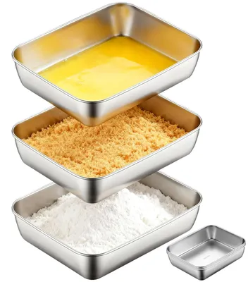 Obrázek produktu pro Solidchoice – Sada tří nerezových misek na chléb do kuchyně