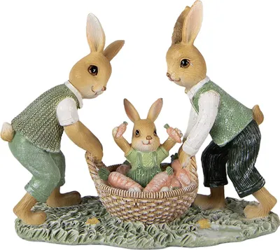 Produktbild von Clayre & Eef Dekorationsfigur Kaninchen 17x7x14 cm Braun Kunststoff
