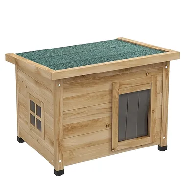 Produktbild von Katzenhaus outdoor winterfest Katzenhütte - Holz, Schrägdach, 57x45x43 cm