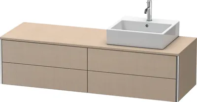 Produktbild von Waschtischunterbau XSQUARE 400x1600x548mm, Becken rechts leinen leinen