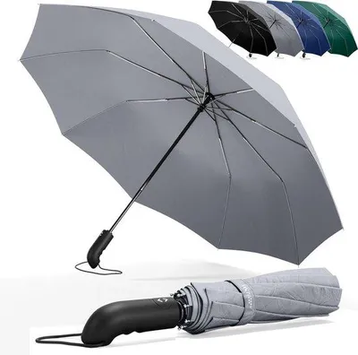 Obrázek produktu pro Famanu, automatický deštník - černý, kompaktní, stabilní