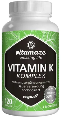 Obrázek produktu pro Vitamin K1+K2 Complex High Dose Vegan Capsules 120 kapslí