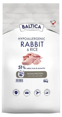 Zdjęcie produktu dla Baltica Adult Królik z Ryżem XS/S 9kg Hipoalergiczna Sucha Karma Dla Psów Miniaturowych i Małych Ras