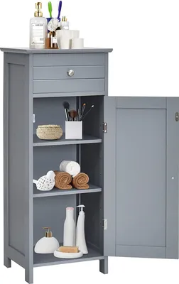 Produktbild von GOPLUS Badschrank, Midischrank Nachttischregal Metallgriff Badezimmer mit 1 Schublade & 1 Schrank
