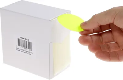 Produktbild von Rillprint - runde Etiketten, Durchmesser 50 mm, Rolle à 500 Stück, fluoreszierendes Gelb