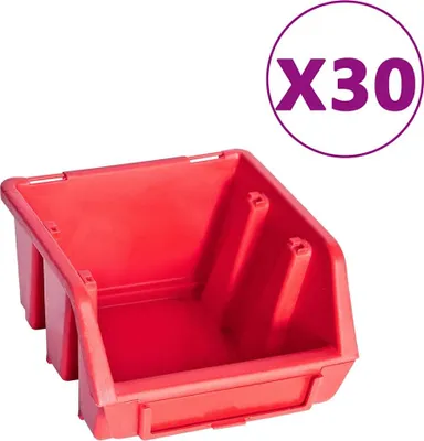 Obrázek produktu pro vidaXL 136dílná stěna na nářadí s otevřenými úložnými boxy červená a černá