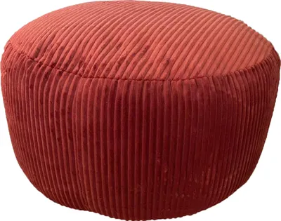 Produktbild von Relaxdays Pouf, Cord, HxD: 35 x 50 cm, Polystyrol-Füllung, rundes Bodensitzkissen, Wohnzimmer Hocker, Sitzpouf, rost