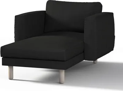 Productafbeelding van Dekoria beschermhoes voor de Norsborg chaise longue met armleuningen, zwart. Norsborg beschermhoes voor chaise longue met armleuningen
