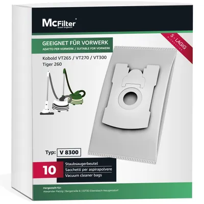 Staubsaugerbeutel 10er-Pack, 5-lagig, für Kobold VT260–VT300