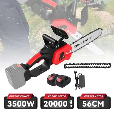 Obrázok produktu pre Elektrická reťazová píla - ručná píla - akumulátorová reťazová píla - 12 palcov - 3500 W - bezuhlíková