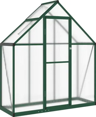 Productafbeelding van vidaXL Kas met funderingsframe, groen, 169x58x195 cm, aluminium