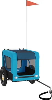 Obrázek produktu pro vidaXL Přívěs na jízdní kolo Dogs Modrá a černá Oxford Fabric & Iron