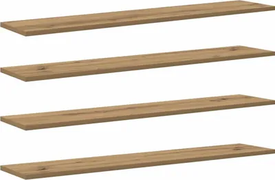 Immagine prodotto di vidaXL Scaffale 4 pezzi Marrone 100 x 20 x 1,5 cm Materiale a base di legno