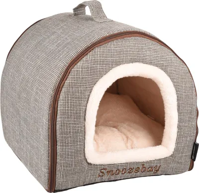 Obrázek produktu pro Flamingo Snoozebay - Spací místo pro kočky - Spací místo Snoozebay domeček + zip hnědý 45x35x35cm - 1. - 126006 - 1