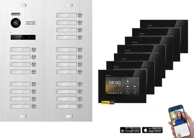 Produktbild von HD WLAN Video Türsprechanlage BALTER EVO für 20-Familienhaus mit Smartphone App Silber-Schwarz
