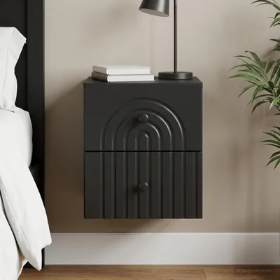 Image de Maison Exclusive - Table de chevet murale noire 33 x 34,5 x 40 cm