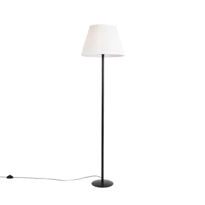 Produktbild von Moderne Stehlampe Schwarz mit Weißem Faltenschirm 45 cm Simplo