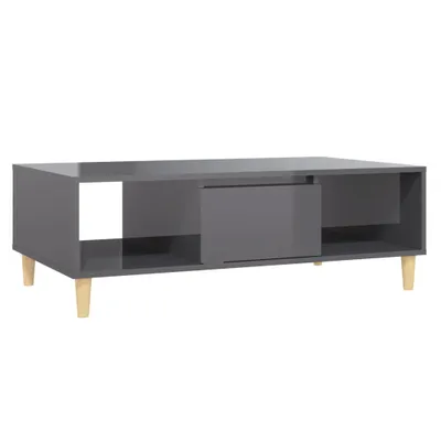 Obrázok produktu pre Konferenčný stolík, lesklý sivý 103,5x60x35cm, kompozitné drevo