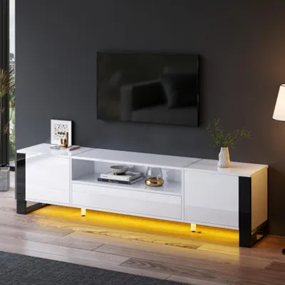 Produktbild von Moderner TV-Schrank,TV-Boards mit LED-Beleuchtung und Stauraum für bis zu 70-Zoll-TVs