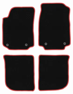 Image de Tapis de sol en moquette pour Audi A6 C4 1994-1997 (berline/break) – jeu 4 pièces, noir/rouge, sur mesure – Wielganizator CARLUX
