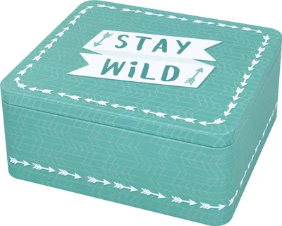 Produktbild von BIRKMANN Geschenkbox mit Spruch, türkis, 21 x 19 cm, H 9 cm, aus robustem Weißblech, 439894