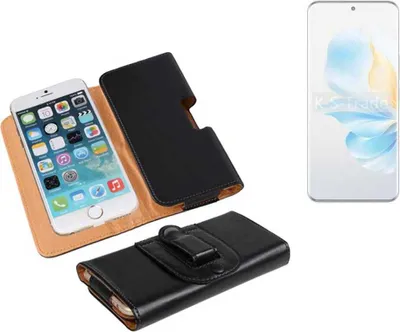 Produktbild von K-S-Trade Schützhülle Handyhülle kompatibel mit Honor 100 Holster Gürtel Tasche Schutzhülle Handy-Tasche Smartphone Case Seitentasche schwarz 1x