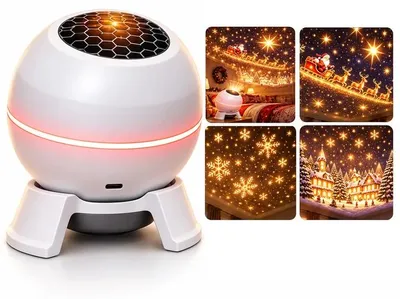 Produktbild von Christmas Projector, Weihnachtsprojektor Nachtlicht, LED Weihnachtslicht mit USB, festliche Weihnachtsdeko für Innenräume