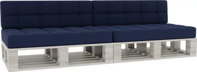 Obrázek produktu pro Paletové polštáře, paletové polštáře sedák opěradlo prošívané PFG 2xSet (sedák 120x80 + opěradlo 120x40), tmavě modrá)