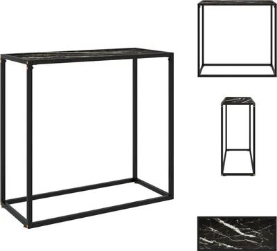 Produktbild von vidaXL Konsolentisch Schwarz 80x35x75 cm Hartglas -  Beistelltische