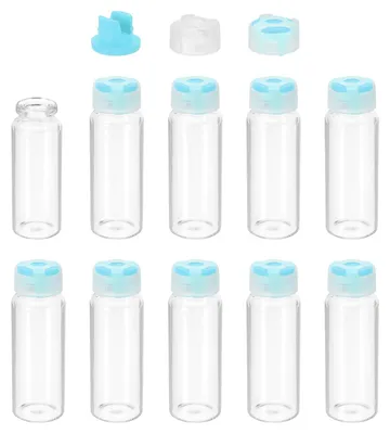 Image de Lot de 10 flacons en verre stériles de 20 ml avec bouchon
