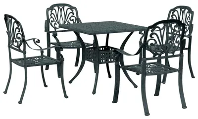 Produktbild von vidaXL 5-tlg. Garten-Essgruppe Grün Aluminiumguss