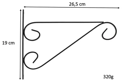 Produktbild von Wandhaken Schnörkel aus Eisen in schwarz 26,5cm. Halterung für Blumen & Laternen