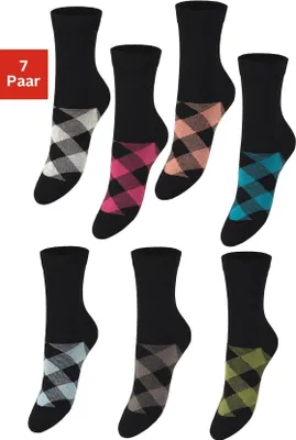 Produktbild von H.I.S. Socken 7 -teilig schwarz-gemustert Größe 39/42