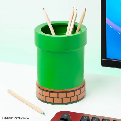 Immagine prodotto di Paladone Super Mario Pipe Plant and Pen Pot portapenne Vetroceramica Verde Arancione