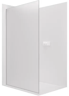 Produktbild von Duschabtrennung Walk-in Crystal L/P - 8 mm - stützrahmenlose Konstruktion - weiß, mattiertes Glas - 160x200 cm