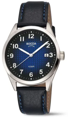Immagine prodotto di Orologio da uomo Boccia 3682-02 in titanio, pelle, blu, nero