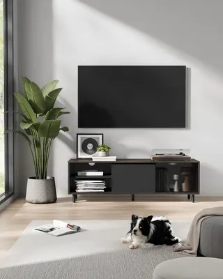 Produktbild von VASAGLE TV-Schrank, Fernsehtisch Wohnzimmer, geriffeltes Glas modern